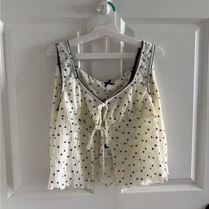 Womens Cream Polka Dot Set